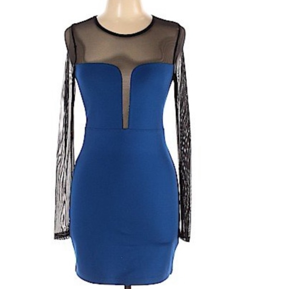 Forever 21 Black Blue party cocktail dress - Picture 1 of 10